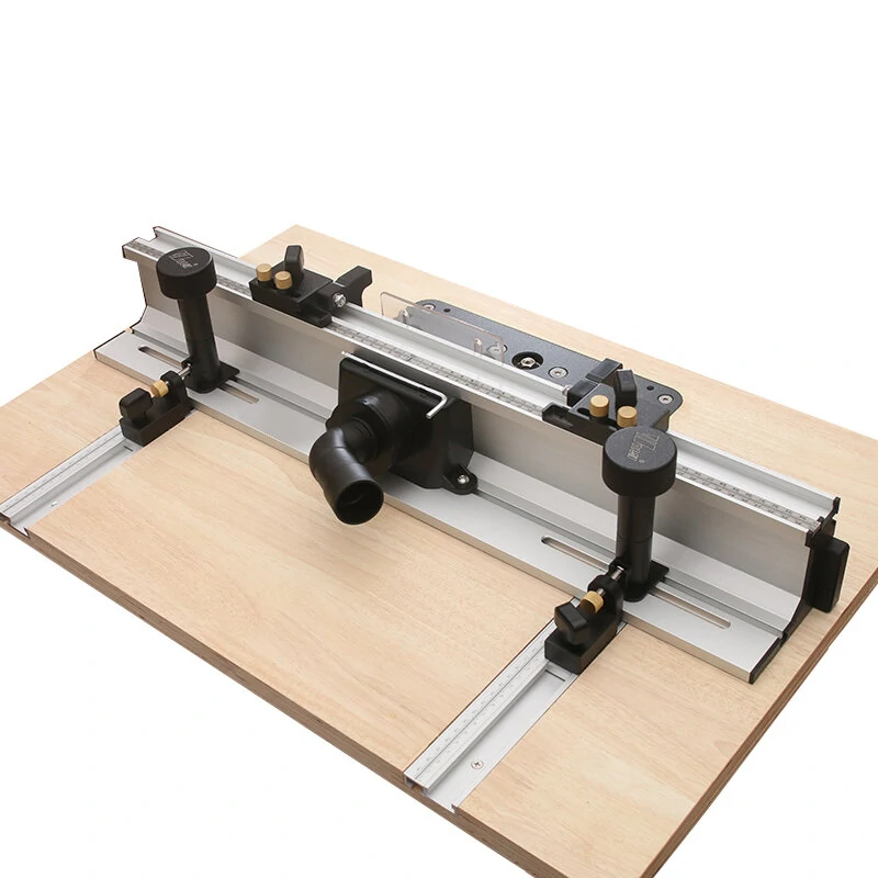 (image for) ENJOYWOOD Wnew Woodworking Router Table Fence Aluminium Profile Fence System 700mm with Sliding Brackets Bit Guard