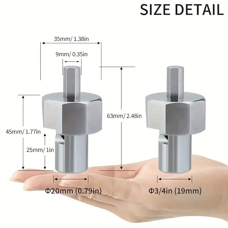 (image for) ENJOYWOOD Woodworking Chamfer Tool T10 Alloy Blade Stainless Steel 9mm Hex Shank for 19mm/20mm Dog Holes Polished Finish for Electric Drills