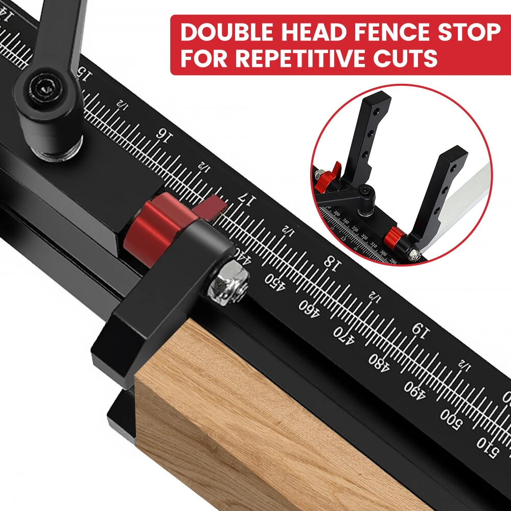 (image for) ENJOYWOOD Woodworking M1 Pro Angle Miter Gauge with Extended Fence for Table Saw Router Table Precision Angle Setting Gauge for Wood Cutting Sawing