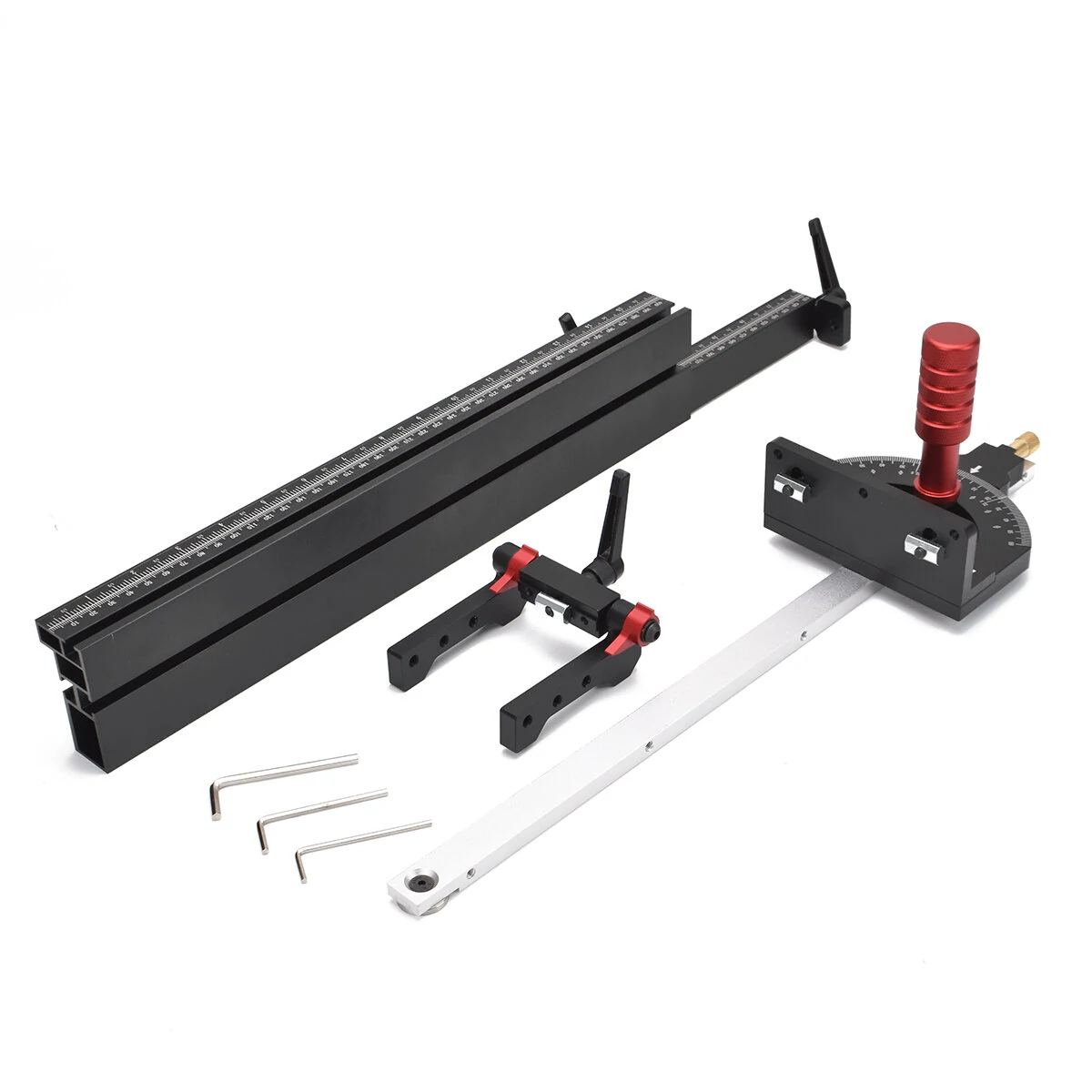(image for) ENJOYWOOD Woodworking Miter Gauge Used With T Tracks Fence Backer DIY Table Saw Router Box Joint Jig Wood Working Tools and Accessories