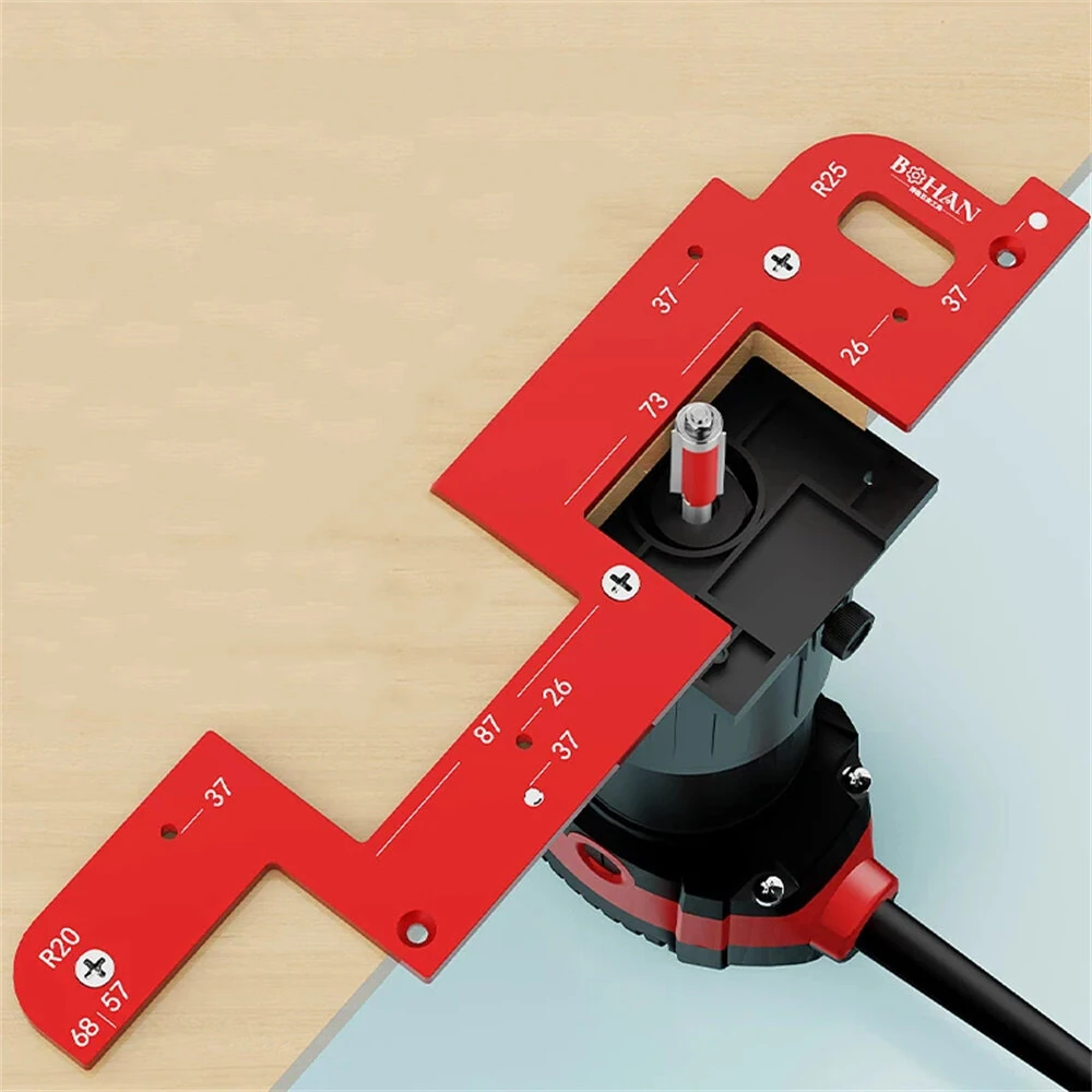 (image for) Invisible Embedded Handle Slotting Template Aluminum Alloy Precise Slot Positioning Wardrobe Kitchen Cabinet Door Positioning Tool High-Quality Design Easy to Use