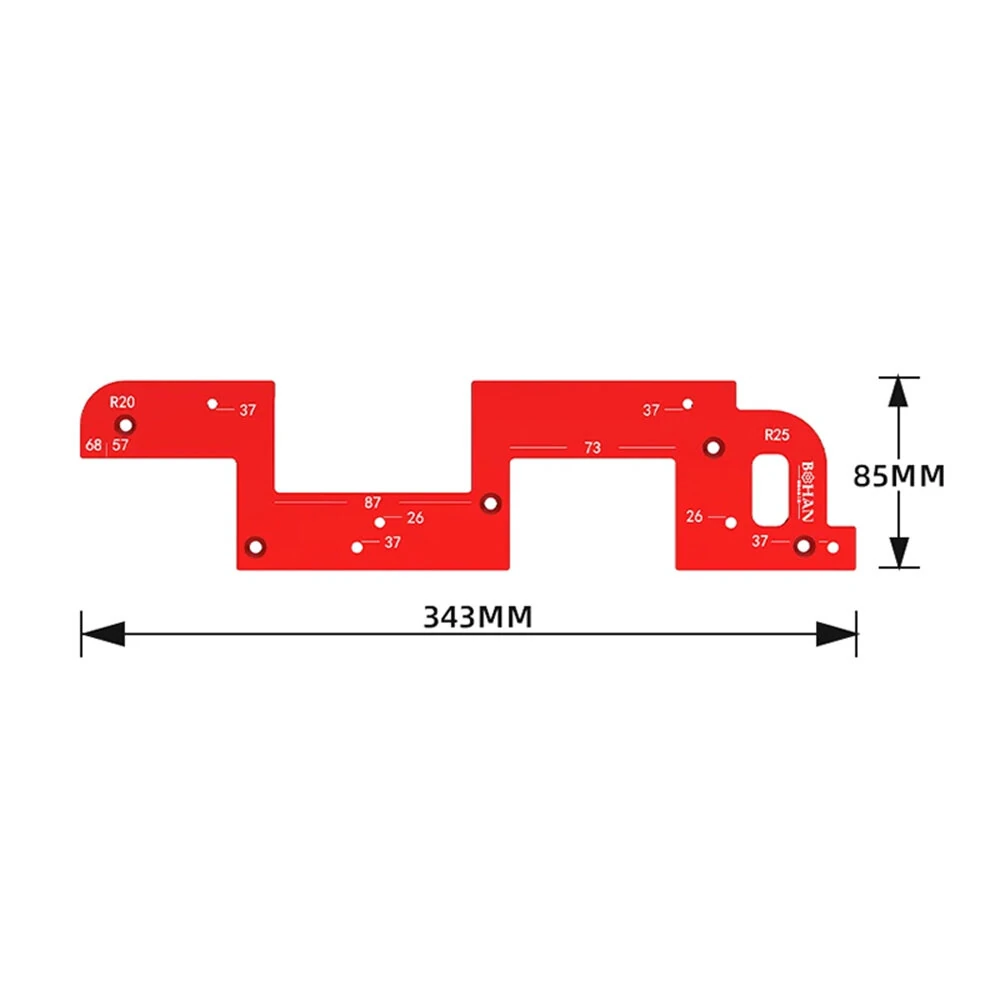 (image for) Invisible Embedded Handle Slotting Template Aluminum Alloy Precise Slot Positioning Wardrobe Kitchen Cabinet Door Positioning Tool High-Quality Design Easy to Use