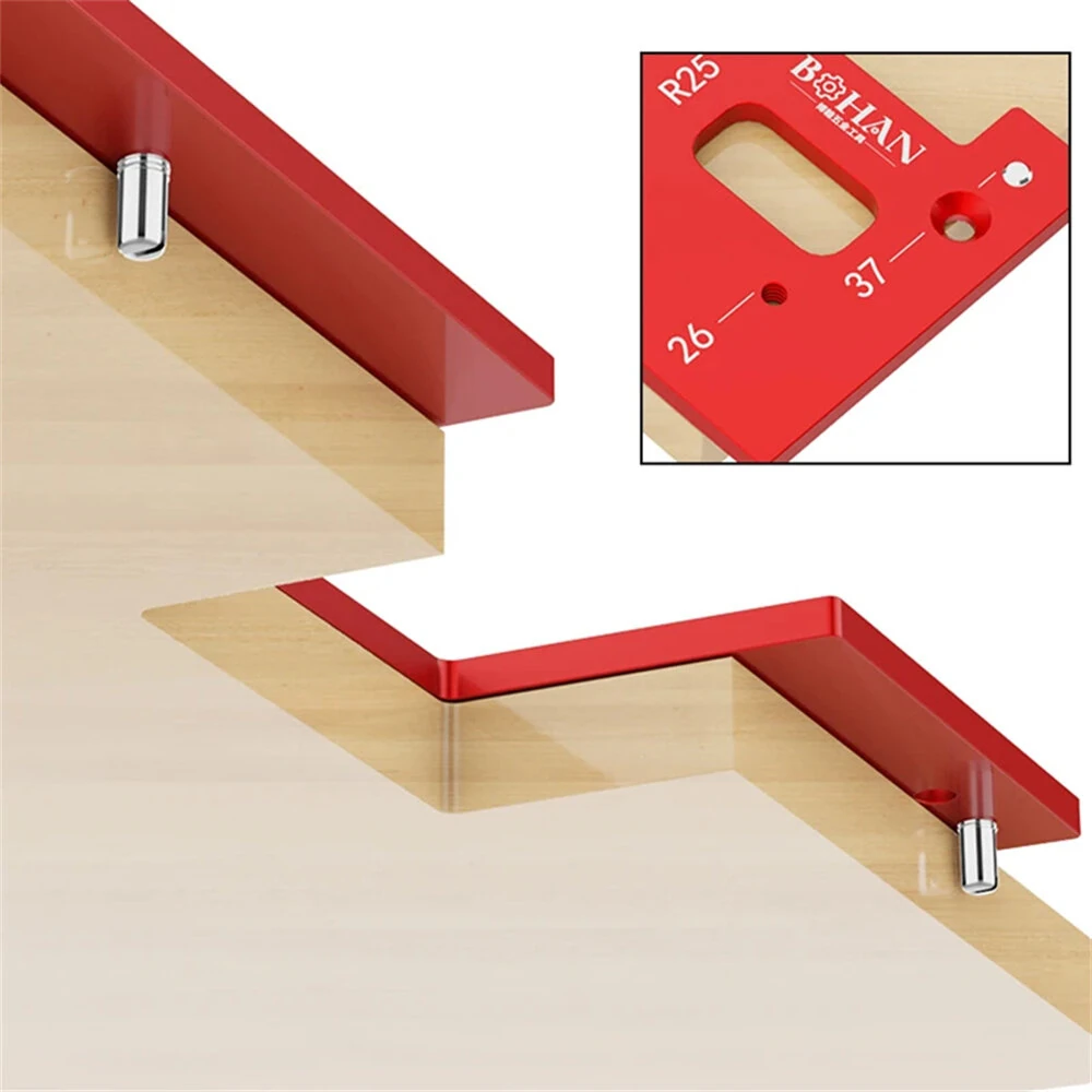 (image for) Invisible Embedded Handle Slotting Template Aluminum Alloy Precise Slot Positioning Wardrobe Kitchen Cabinet Door Positioning Tool High-Quality Design Easy to Use