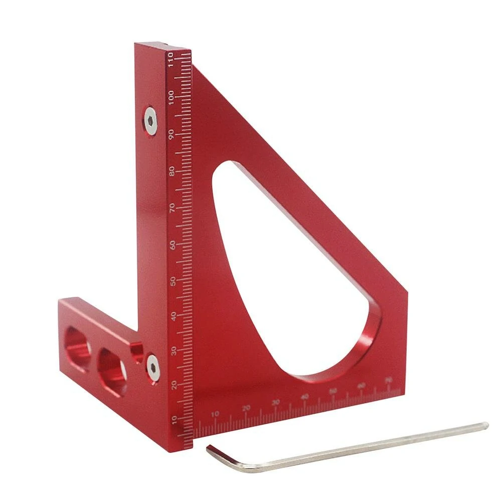 (image for) Line Ruler Woodworking Measuring Ruler Triangle Square Angle Measuring Tool Precision Accurate Triangle Ruler Tri-square Line Scriber Saw Guide