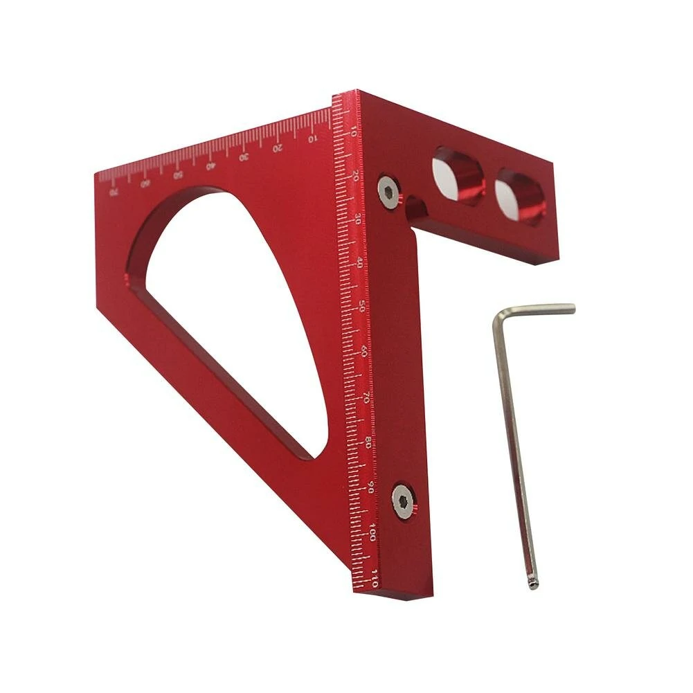 (image for) Line Ruler Woodworking Measuring Ruler Triangle Square Angle Measuring Tool Precision Accurate Triangle Ruler Tri-square Line Scriber Saw Guide