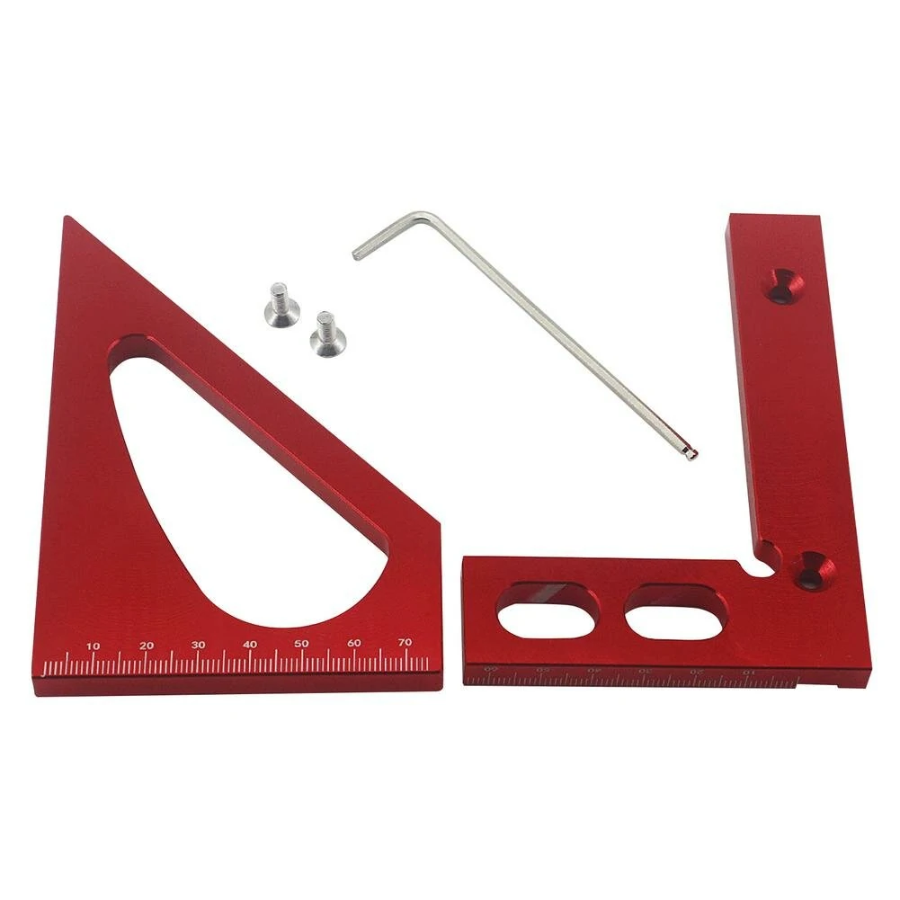 (image for) Line Ruler Woodworking Measuring Ruler Triangle Square Angle Measuring Tool Precision Accurate Triangle Ruler Tri-square Line Scriber Saw Guide