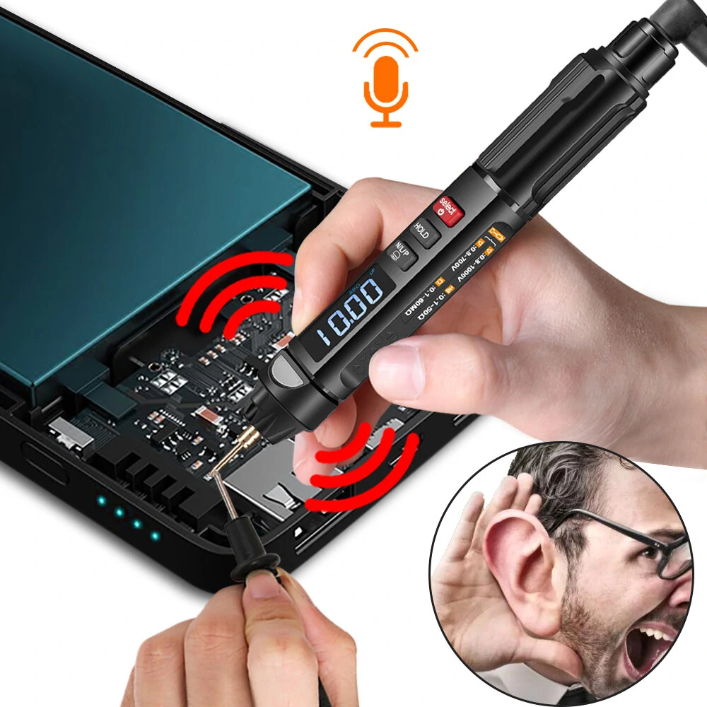 (image for) MUSTOOL MT007/MT007 Pro/MT007 Pro-EN True RMS Digital Multimeter + Voltage Test Pen +Phase Sequences Meter 3 In 1 Color Screen Voice Broadcast
