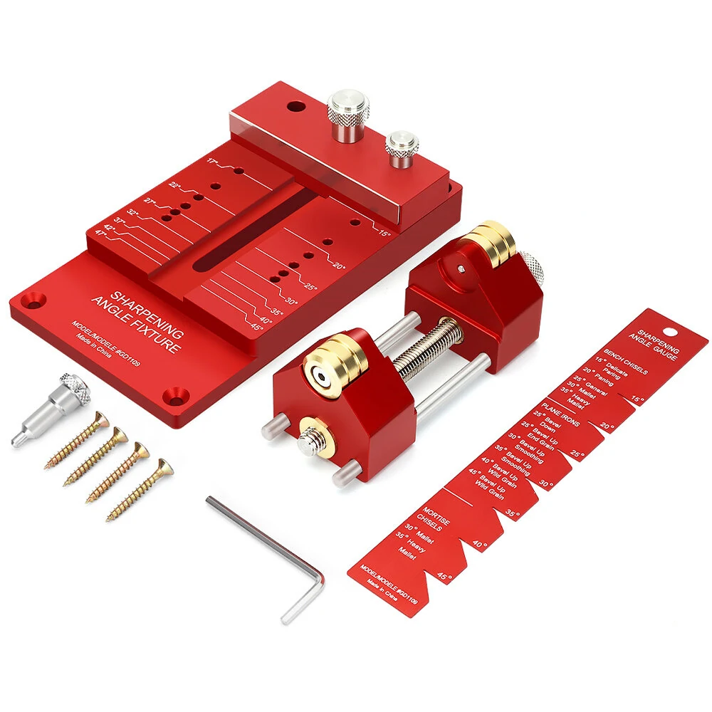 (image for) Mohoo Sharpening System Honing Guide Sharpening Holder Angle Fixture Angle Gauge for Woodworking Chisel