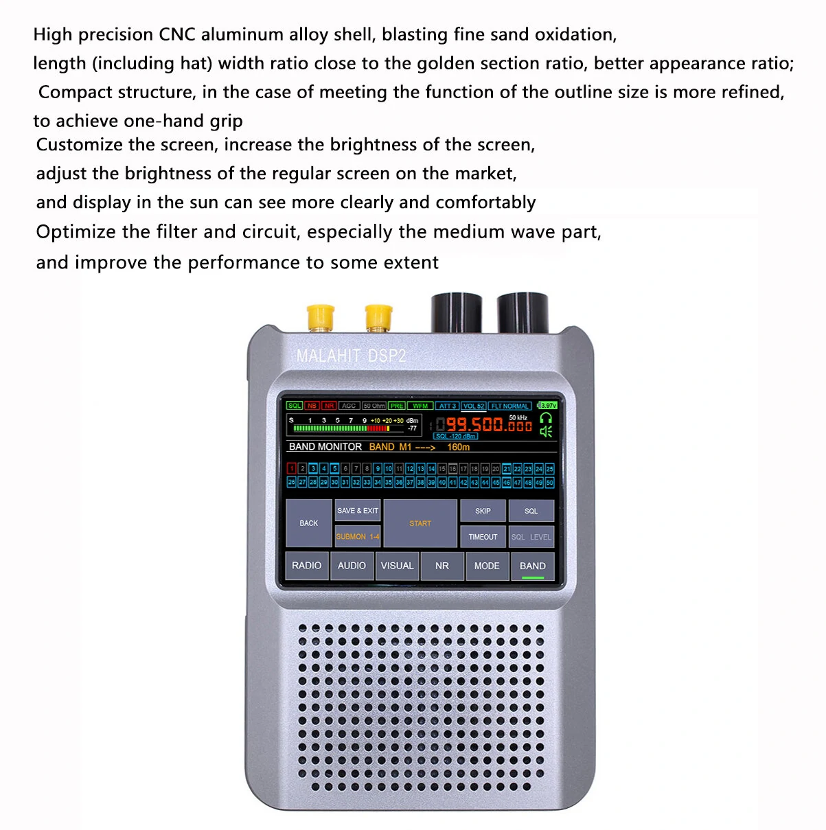 (image for) New Firmware 2.40 Genuine Second Generation Malahit-DSP2 SDR Malachite Receiver Radio 10kHz-380MHz 404MHz-2GHz