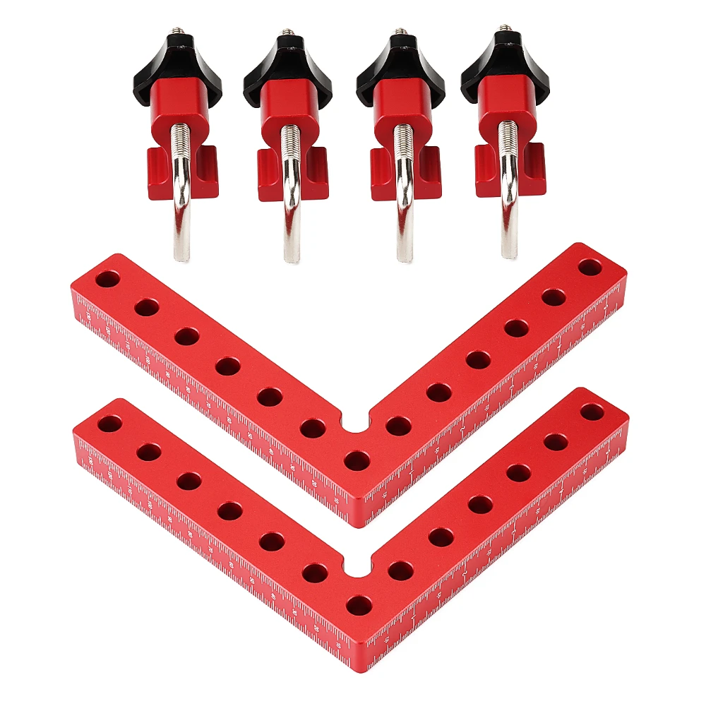 (image for) VEIKO 2 Set Woodworking Precision Clamping Square L-Shaped Auxiliary Fixture Splicing Board Carpenter Square Ruler Woodworking Tool