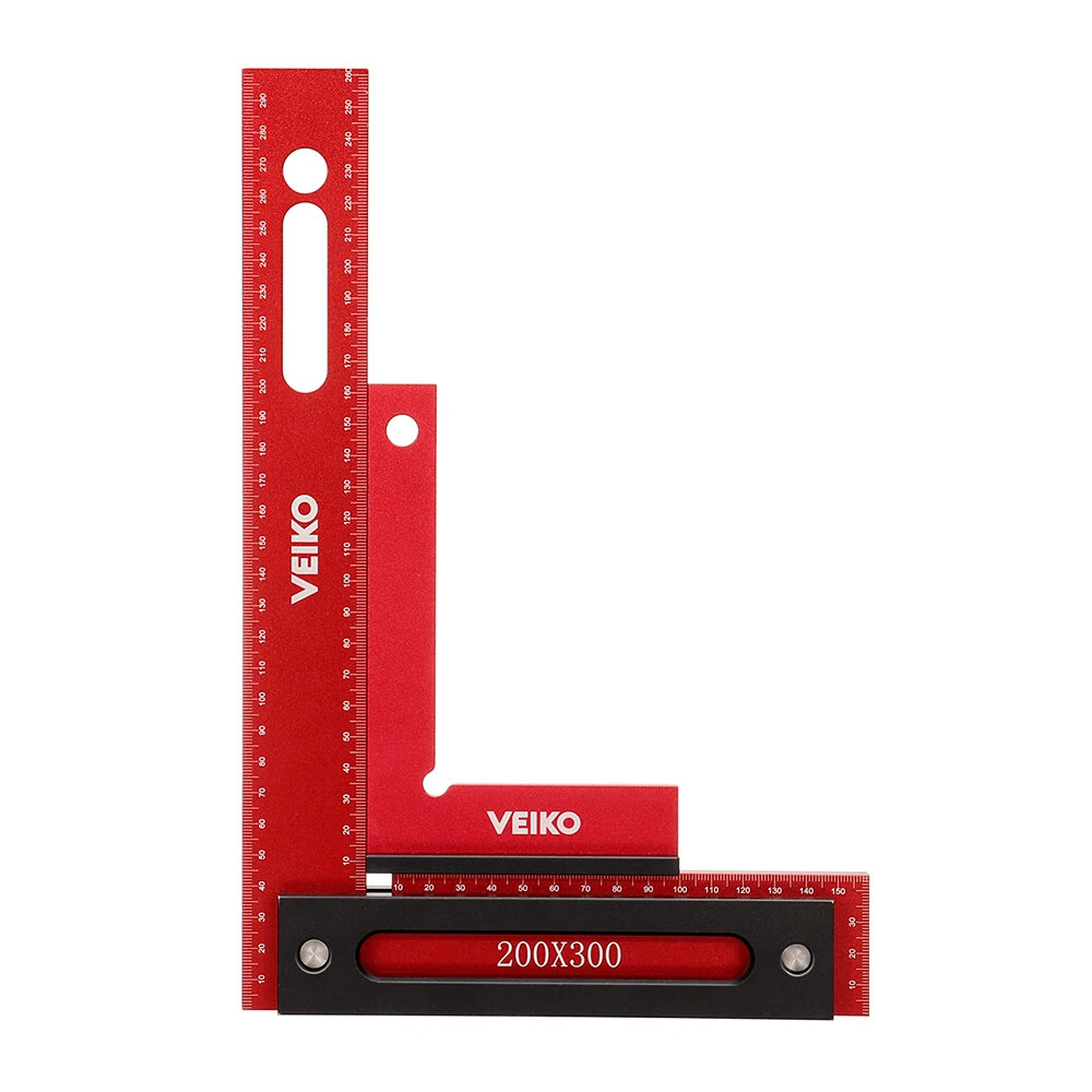 (image for) VEIKO Aluminum Alloy 150X100MM Square Ruler 90 Degree Right Angle Ruler With Solid Wide Base Check Tool Verticality Accurately