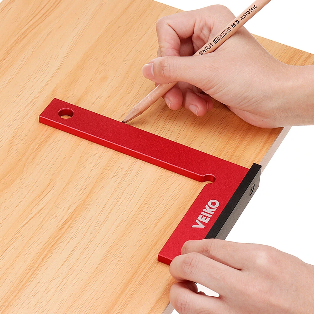 (image for) VEIKO Aluminum Alloy 150X100MM Square Ruler 90 Degree Right Angle Ruler With Solid Wide Base Check Tool Verticality Accurately