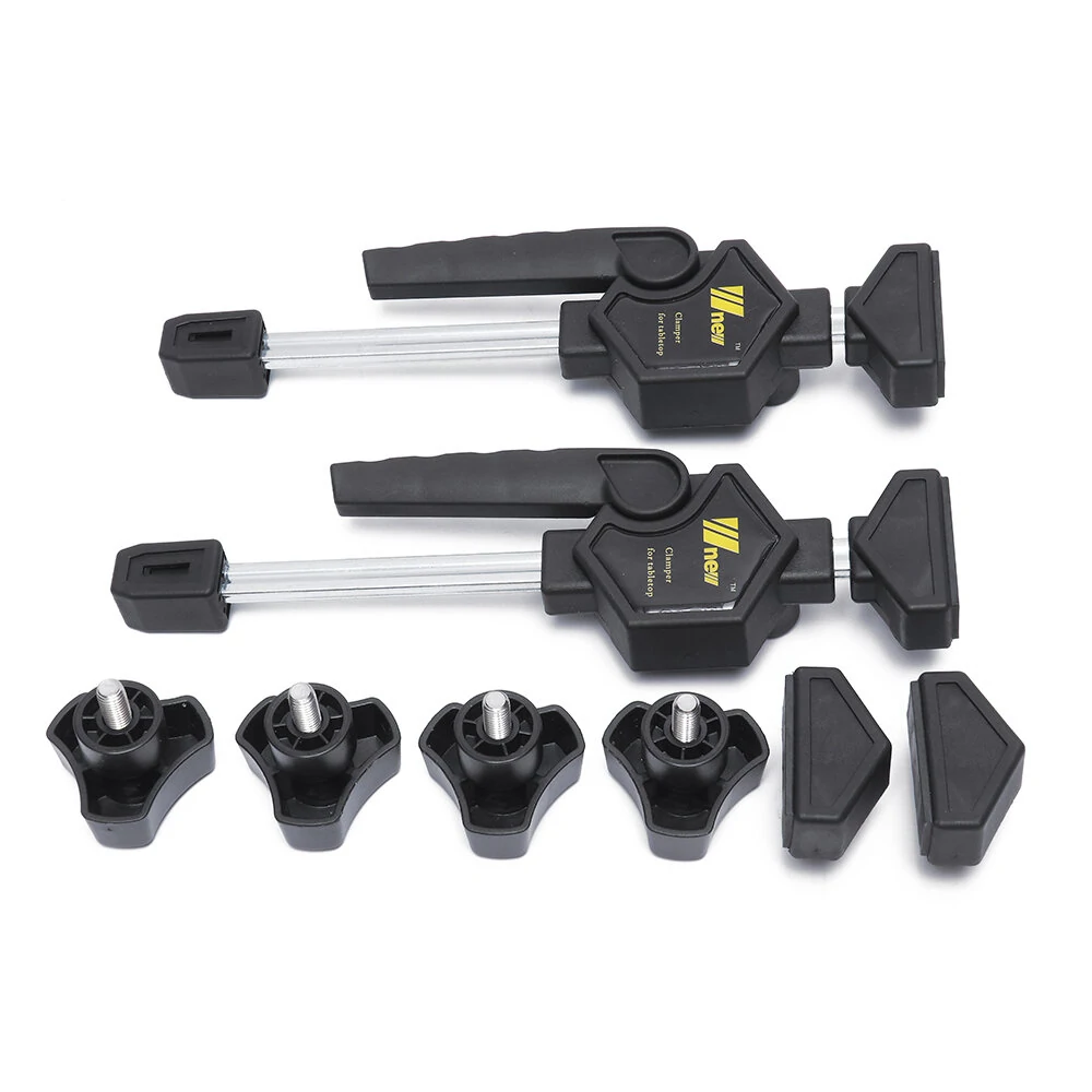 (image for) Wnew 2PCS/4PCS MFT Table Clamps Bench Dog Clamps Quick Ratchet Release Speed Squeeze Woodworking Clamp for Workbench 20mm Dog Hole