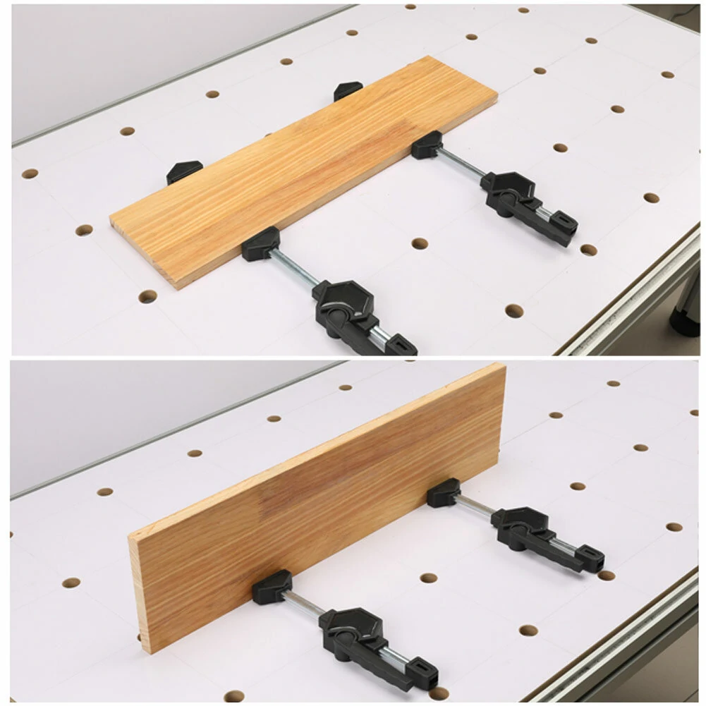 (image for) Wnew 2PCS/4PCS MFT Table Clamps Bench Dog Clamps Quick Ratchet Release Speed Squeeze Woodworking Clamp for Workbench 20mm Dog Hole
