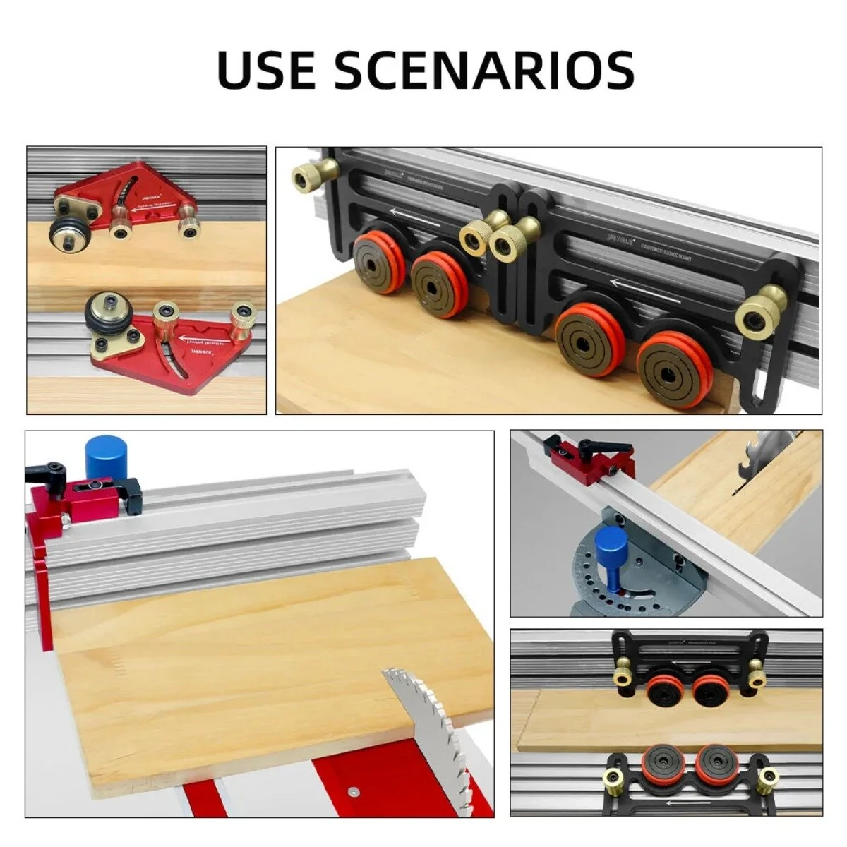 (image for) Woodworking Profile Fence T Track Slot Sliding Bracket Miter Gauge Fence Connector for Woodworking Router Saw Table Benches